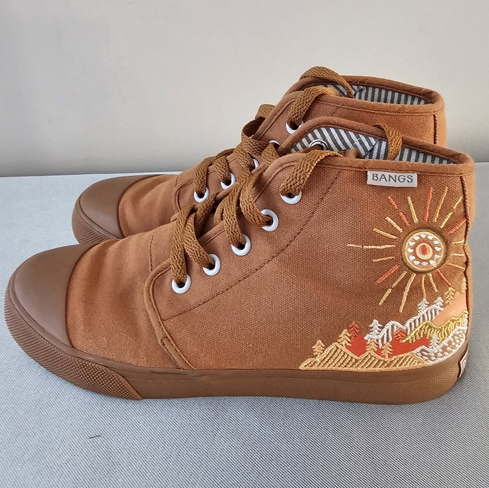 BANGS Sunrise Mountain High Top Embroided Unisex Sneakers, Shoes - Picture 5 of 9